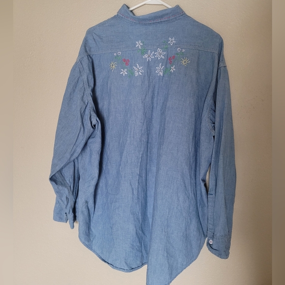 Big Mac JCPenny Denim Plus Size XXL Embroidered Button DownVintage - Picture 2 of 7